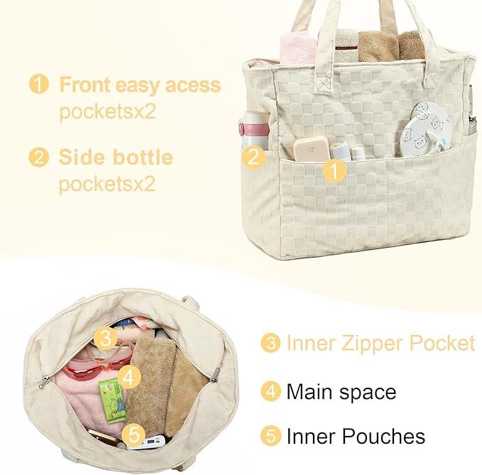 LEDAOU Large Beach Bag Women Waterproof Sandproof Zipper Beach Tote Pool Bag for Swim Gym Grocery Travel with Wet Pocket | Waterproof, Sandproof, Zipper, Pool, Gym, Grocery