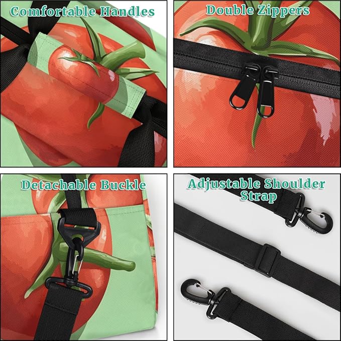 Red And Green Tomatoes Kids-Duffel-Bags Gymnastics Dance Bag Carry-On Overnight Travel Gym Lightweight Dance Sports Bags For Girls Boys Kids，