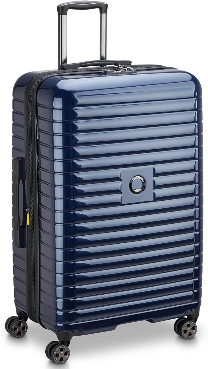 DELSEY PARIS Cruise 3.0 Hardside Expandable Luggage with Spinner Wheels, Deep Sea Navy, Checked-Large 28 Inch
