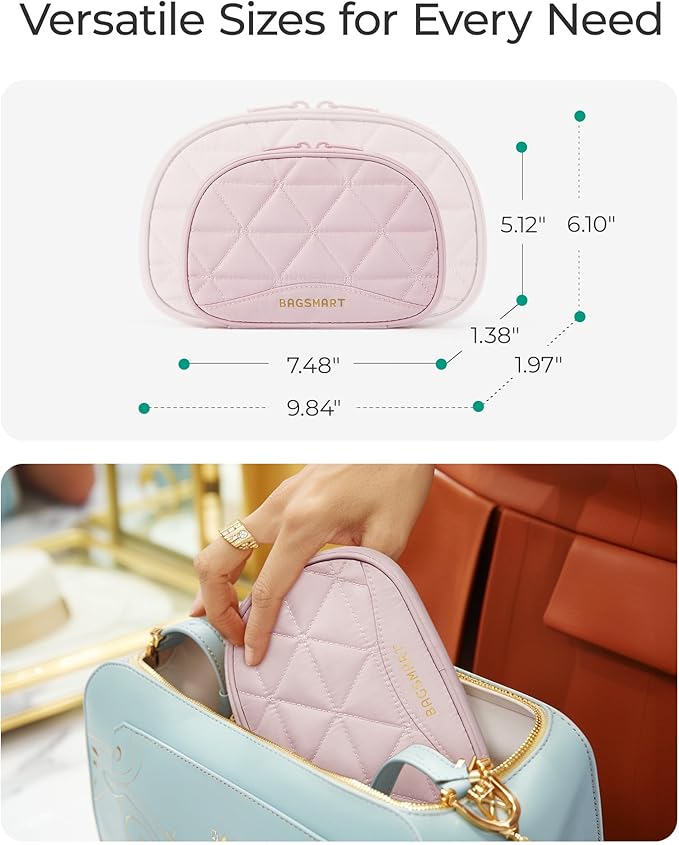 BAGSMART Travel Jewelry Case Jewelry Organizer Storage Roll Rings Necklaces Earrings Bracelets Brooches Watch Large Portable Black