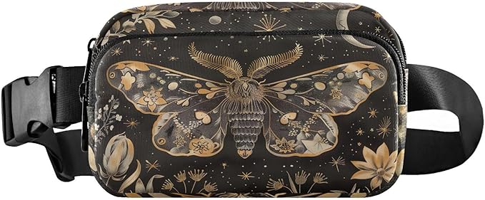 Butterfly Plant Fanny Pack for Women Men Water Resistant Fashion Waist Packs with Adjustable Strap Belt Bag for Travel Workout Jogging Hiking 21220237