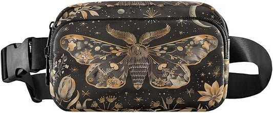 Butterfly Plant Fanny Pack for Women Men Water Resistant Fashion Waist Packs with Adjustable Strap Belt Bag for Travel Workout Jogging Hiking 21220237