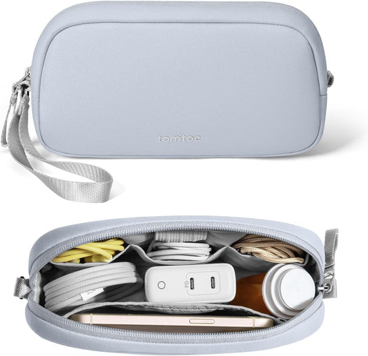 tomtoc Electronics Organizer Travel Case Performance, Water Resistant Bag Cable Tech Pouch Accessories, Carry Storage for Cord, Phone, Cables, Airpods, USB Flash Drive, Daily Items