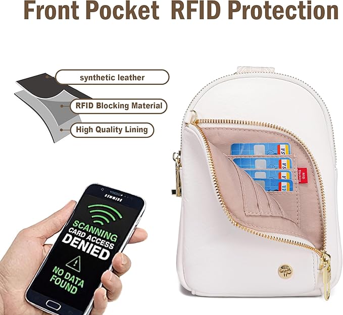 Haytijoe RFID Anti-Theft Sling Bag for Women, Small Crossbody Travel Purse with Locking Zippers, Lightweight Everyday Bag