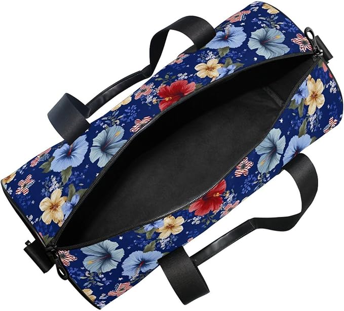 MNSRUU Sports Duffel Bags, Flowers Athletic Gym Bag Overnight Workout Travel Tote Luggage for Men Women Yoga