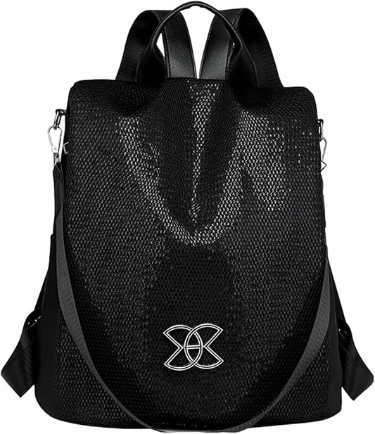 Subscrsidewa Anti-Theft Large Capacity Backpack, 2025 Lightweight Shoulder Bag for Women, Large Capacity travel Safe Backpack (Flash Black)