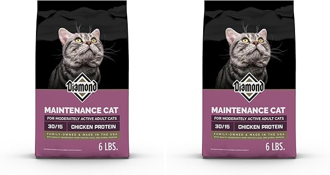 Diamond Maintenance Cat Dry Food 30/15 for Moderately Active Adult Cats 6lb Bag (Pack of 2)