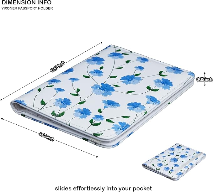 Passport Holder For Travel, RFID Blocking Passport Wallet, Passport Cover Secure & Front Pocket Money Holder For Men & Women, Travel Wallet, Growing Flower In White, Basic Version