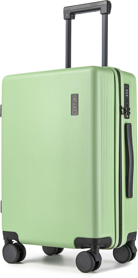 Carry on Luggage 22x14x9 Airline Approved, 20 Inch Carry-on Suitcase, Hard Shell Luggage with Spinner Wheels, Hardside Small Rolling Suitcase with TSA Lock for Travel (Green, 20 Inch)