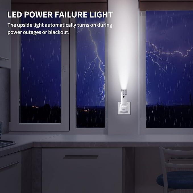 Emergency Flashlights for Home Power Failure, 3 in 1 Emergency Flashlights, Plug in Flashlight for Emergency, Power Failure Lights, LED Rechargeable Flashlight, Perfect for Hurricanes, 3 Pack
