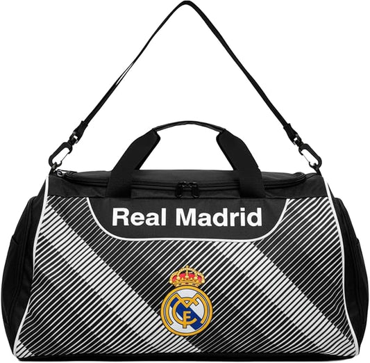 Real Madrid Soccer/Football Travel Duffle Bag – Black & White Sports Gym Bag
