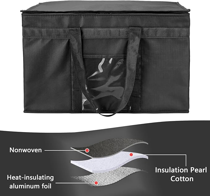 Yalin XXXL Large Insulated Cooler Bag, Styrofoam Cooler of Keep Food Hot or Cold, Reusable Double Zipper Food Delivery Bag for Grocery Shopping, 23" W x 15" H x 14" D