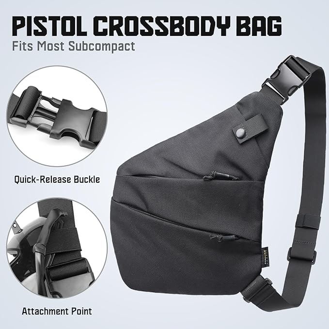 WYNEX Tactical Crossbody Sling Bag,Concealed Carry Bag for Men Women,Anti Theft Crossbody Bags, CCW Bags EDC Carry