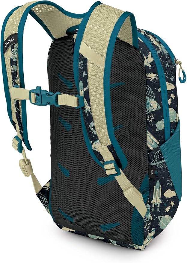 Osprey Daylite Jr. Kids' Commuter Backpack, Space Travel Print/Antique Blue