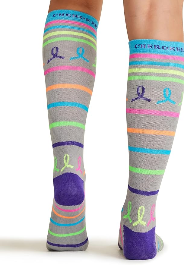 Cherokee Women's 10-15mmHg Compression Socks – Fun Print Knee Highs with Light Support, Soft Feel - PRINTSUPPORT