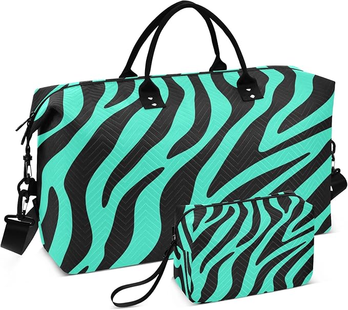 Travel Duffle Bag, Mint Green Pinto Print Pattern Gym Bag with Storage Bag Weekender Overnight Bag for Men Women Trip Sports Yoga