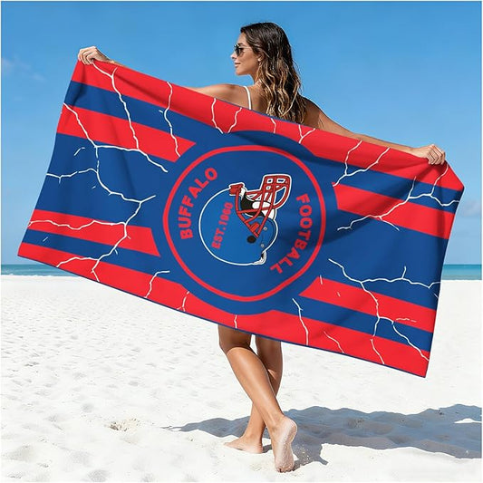 Football Fan Thin Lightweight Microfiber Beach Towel Themed Men Women Stuff Team Oversized Boyfriend Father Friend Christmas Xmas Gag Cool Personalized Unique Gift