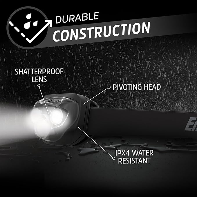 Energizer LED Headlamp PRO (4-Pack), IPX4 Water Resistant Headlamps, High-Performance Head Light for Outdoors, Camping, Running, Storm, Survival LED Light for Emergencies (Batteries Included)
