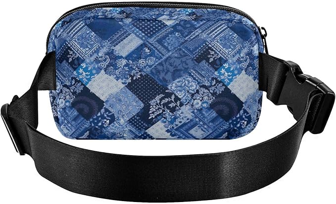 Blue Paisley Bandannas Fanny Pack for Women Men Water Resistant Fashion Waist Packs with Adjustable Strap Belt Bag for Travel Workout Jogging Hiking 21218035