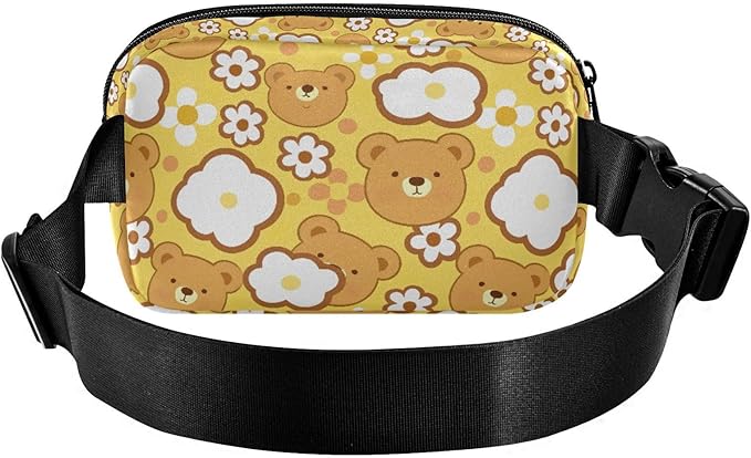 Kawaii Bear Clouds Flowers Fanny Pack for Women Men Water Resistant Fashion Waist Packs with Adjustable Strap Belt Bag for Travel Workout Jogging Hiking 21219067