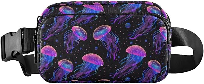 Jellyfish Fanny Pack for Women Men Water Resistant Fashion Waist Packs with Adjustable Strap Belt Bag for Travel Workout Jogging Hiking 21219151