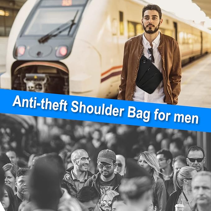VADOO Sling Bag for Men and Women, Anti theft Crossbody Bag Lightweight Shoulder Chest Bag for Travel Gym Running