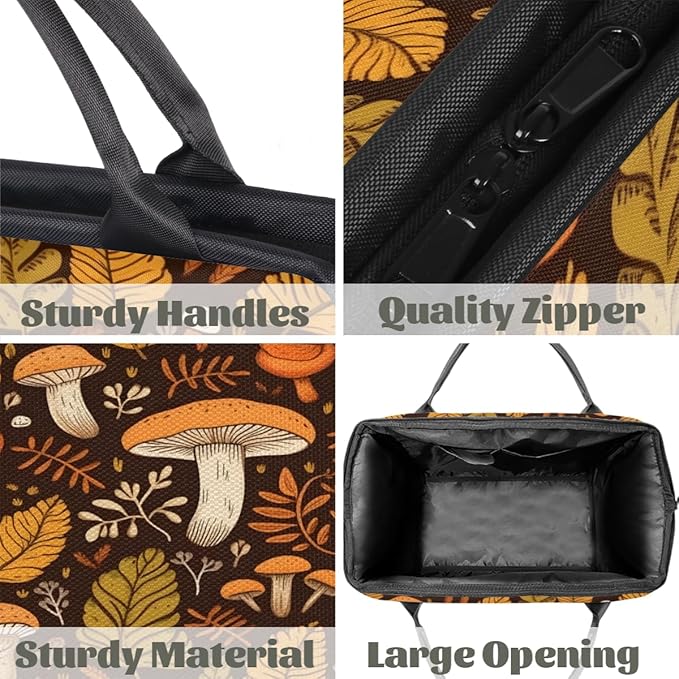 Mushroom Overnight Weekender Bag for Women Men Travel Duffel Bags Waterproof Luggage Carry on Sports Yoga Gym Bag