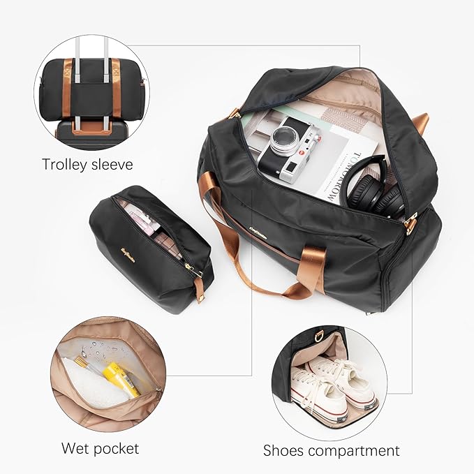 LONG VACATION Luggage Set 6 Piece Suitcase with Spinner Wheels, ABS+PC Hardshell Luggage with TSA Lock & YKK Zipper