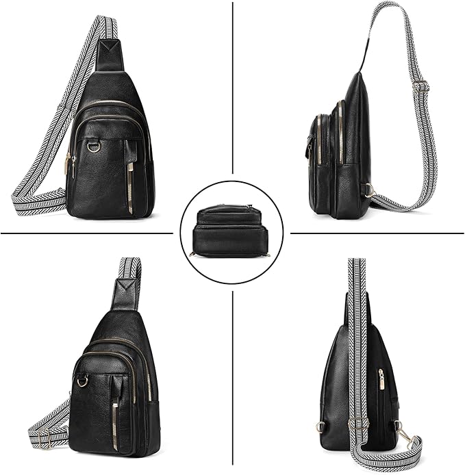 GAEKEAO Sling Bag for Women Crossbody Bags Fanny Pack Vegan Leather Chest Bag Travel Shoulder Belt Purse Backpack Gifts