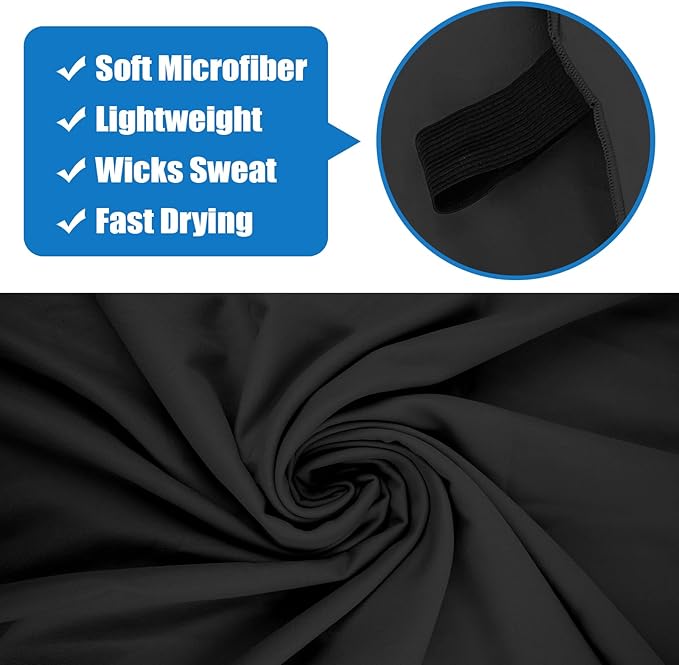 Camping Towel Microfiber Quick Dry Hiking Beach Swimming Pool Travel Hot Yoga Mat Body Towels(Black, 1 Pack XL)