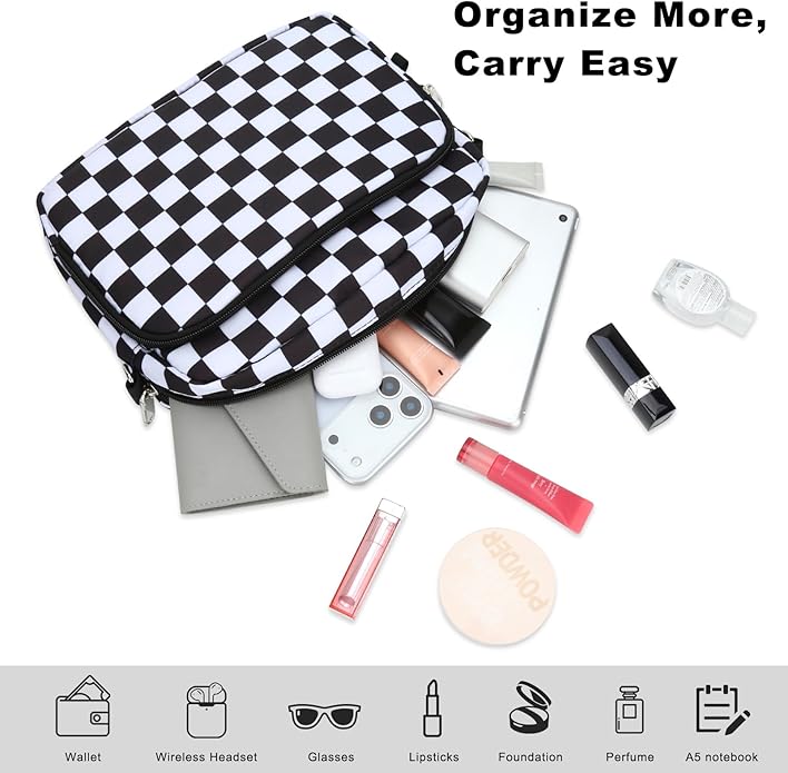 Small Nylon Crossbody Bags for Women, Anti theft Travel Purses Handbag Shoulder Bag, Cute Cross Body Wallet with RFID