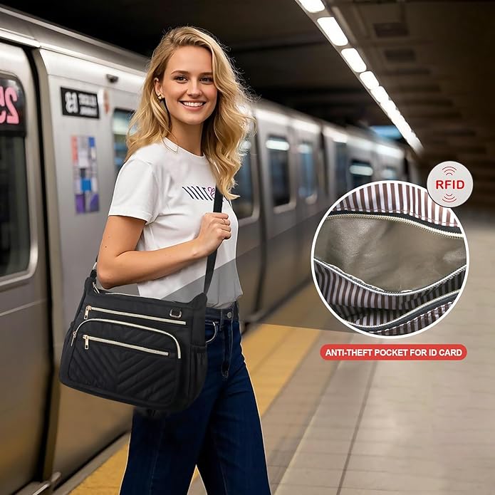 Crossbody Purse for Women Travel, Large RFID Anti-Theft Shoulder Crossbody Bag With Multiple Pockets for Daily Or Work
