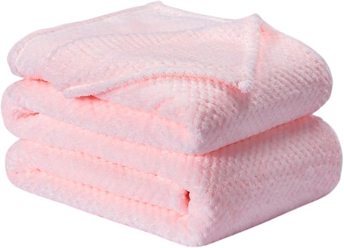 Fuzzy Throw Blanket, Plush Fleece Blankets for Adults, Toddler, Boys and Girls, Warm Soft Blankets and Throws for Bed, Couch, Sofa, Travel and Outdoor, Camping (Queen(80"x90"), XXL-Baby Pink)