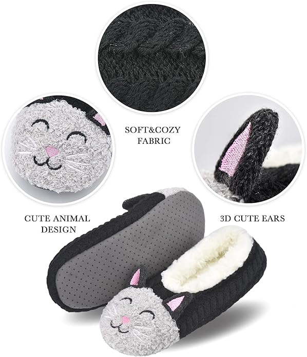 DICUIRD Womens Cute Animal Soft Sole Slipper Socks with Grippers-Fuzzy House Slippers