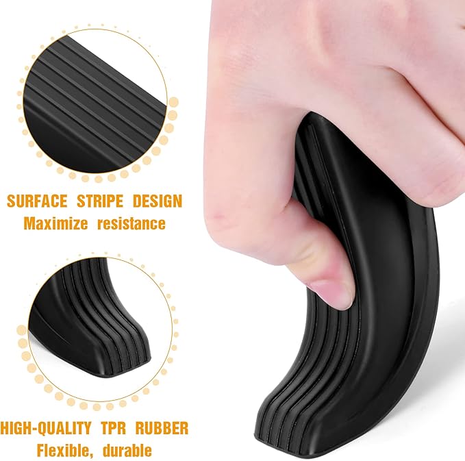 Crosize 3 Pack Rubber Door Stoppers for Floor, Door Stop Wedge for Heavy Duty Door, Black