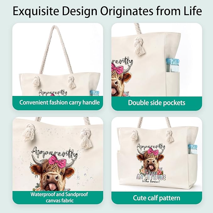 Beach Bags for Women Large Waterproof Beach Travel Tote Bags Sandproof Swim Pool Bag Canvas Zipper Big Tote