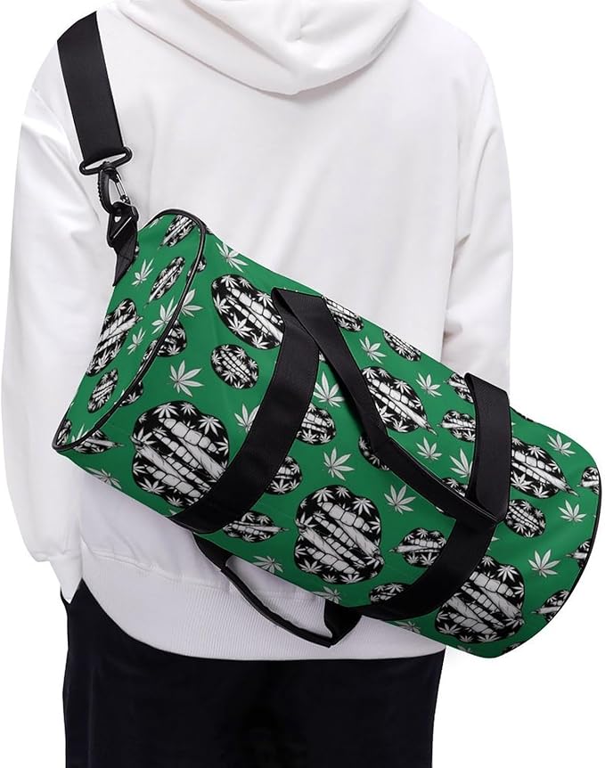 Dance Sports Gymnastics Bag Weedleaf Pot Stoner Art Foldable Gym Bags Lightweight Travel Sports Bag Unisex Gym Duffel Bags