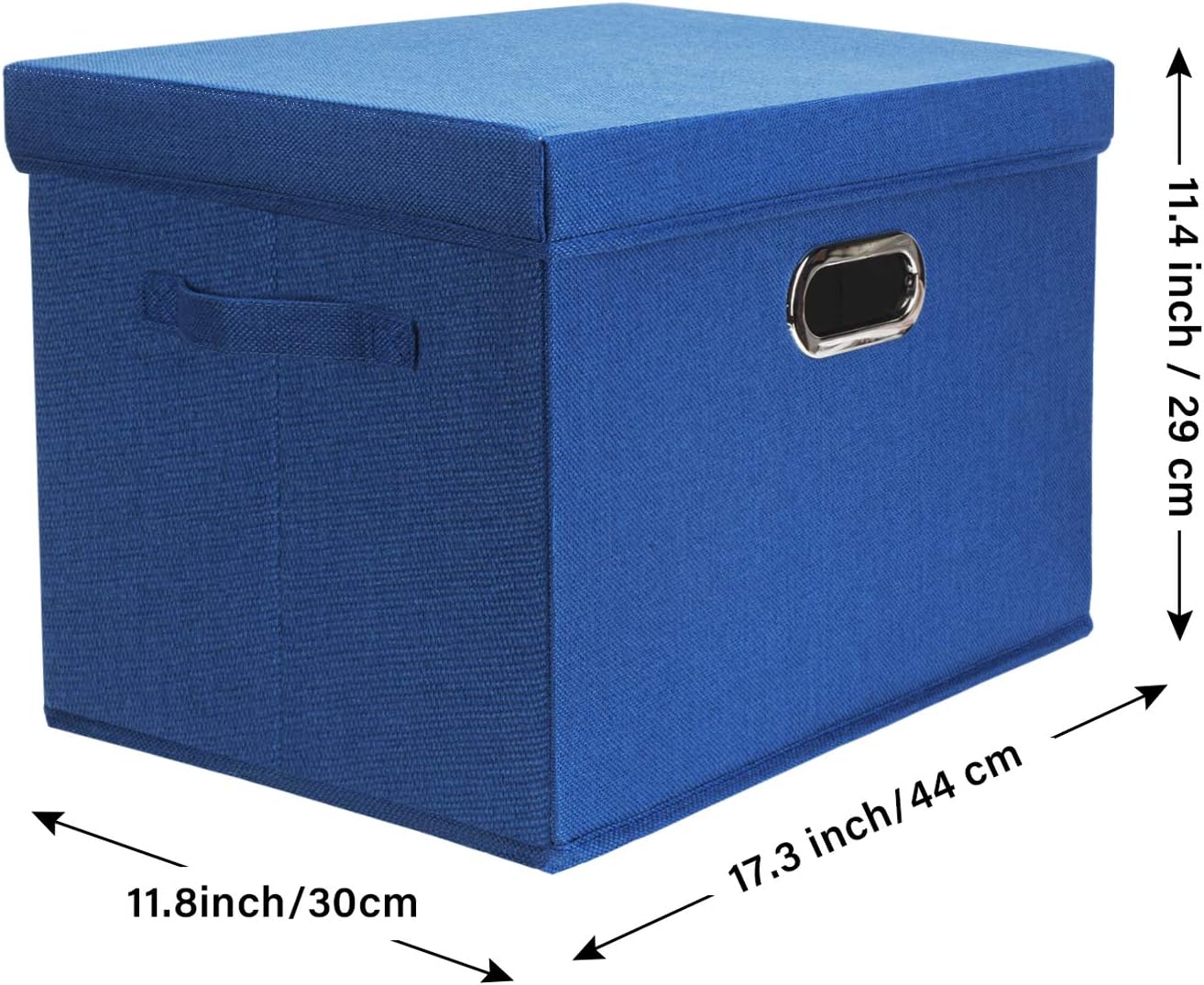 TYEERS Large Storage Bins with Lids, Collapsible, Washable, Fabric Storage Boxes for Organizing, 17.3x11.8x11.4 inches, 5 Pack, Classic Blue