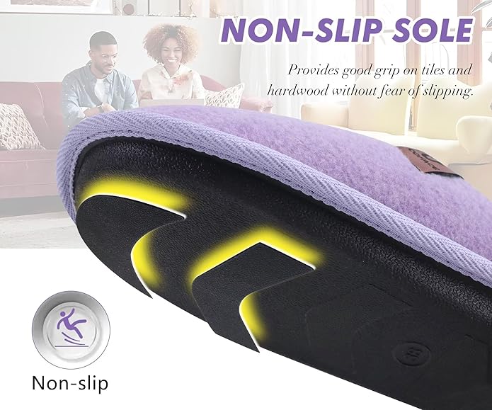 COFACE Unisex Mens Womens Cozy Memory Foam Scuff Slippers Casual Slip On Warm House Shoes Indoor/Outdoor Felt Sandal Slippers Size 4-15