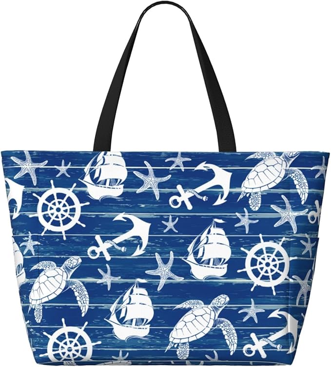 Beach Bag Tote Bags Waterproof Sandproof for Women Large Beach Tote Bag Foldable with Pockets for Weekend Vacation