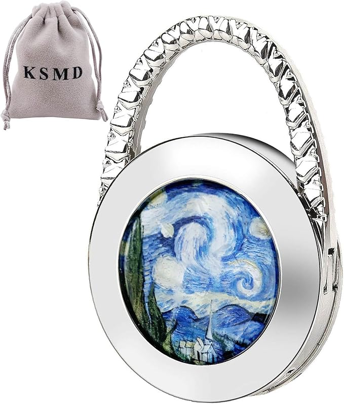 KSMD Purse Hooks for Table & Bars, Portable Handbag Holder - Foldable Table Hook Hanger (Starry Night)
