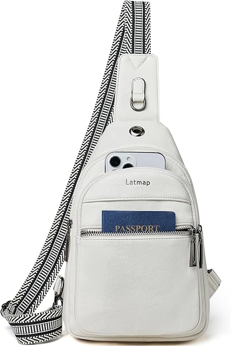 Sling Bag For Women Faux Leather Small Casual Daypack Backpack Fanny Pack Crossbody Chest Bags Purse