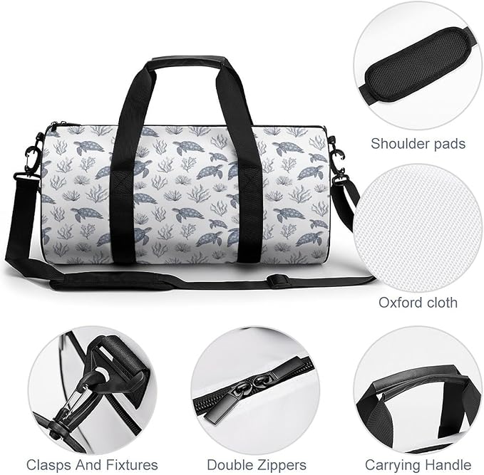 Workout Lightweight Duffel Bags Sea Turtle Durable Travel Gym Sports Bag Carry On Weekender Overnight Bag
