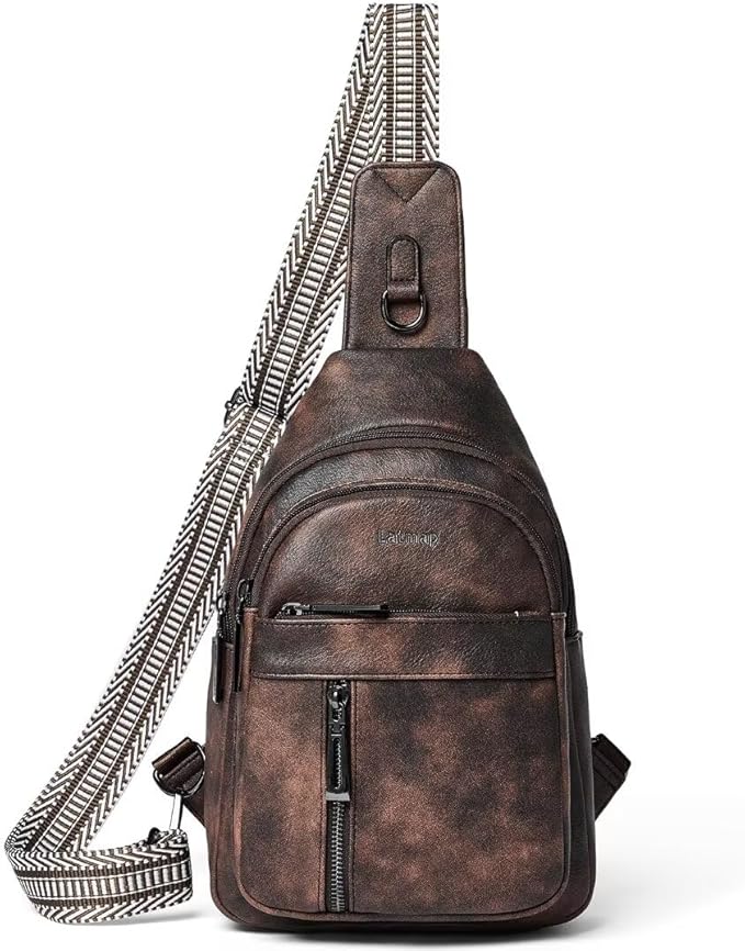 7L Sling Bag For Women Men Backpack Fanny Pack Crossbody Chest Travel Shoulder Belt Bags Purse Handbag PU Leather
