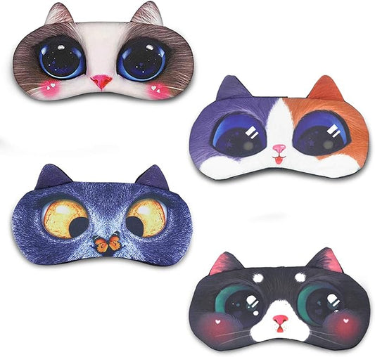 Tphon Sleep Mask for Adult Kids Boys Girls Funny Blindfolds Soft Cute Animal Sleeping Masks with Adjustable Strap for Travel Naps Shift Works Games
