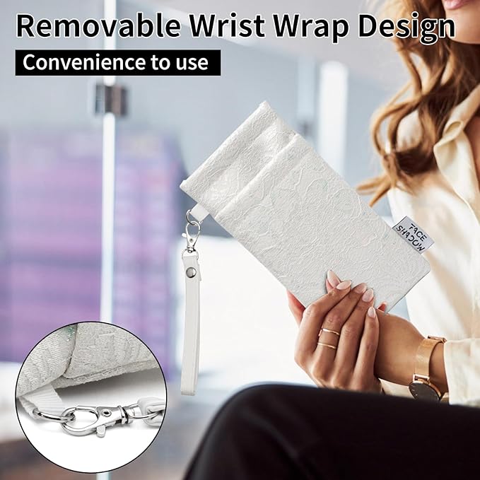 Face Shadow Double Glasses Case Soft Eyeglass Case For Women Men Squeeze Top Sunglasses Case With Cleaning Cloth