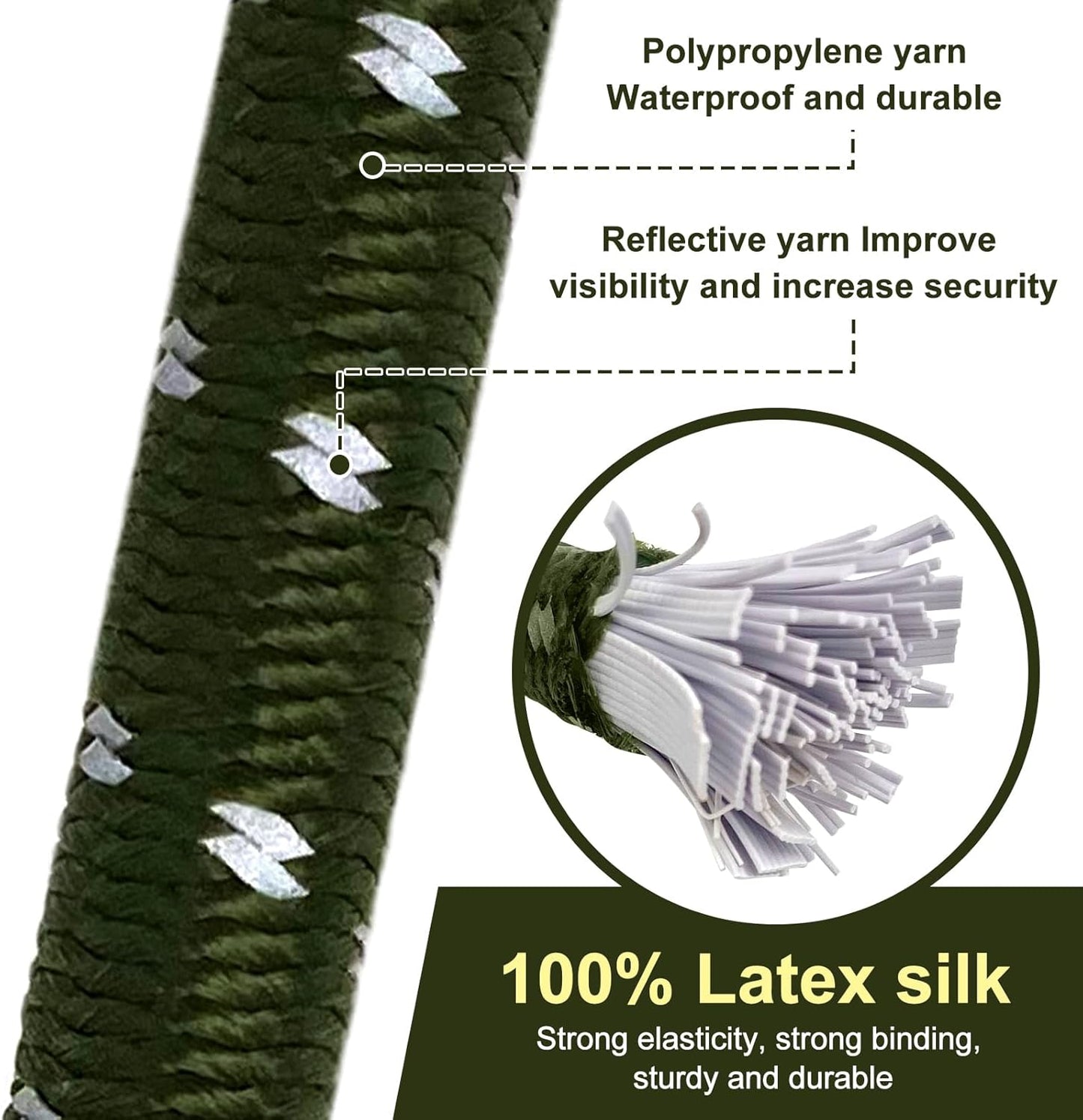 Bungee Cord Luggage Cord Resilience 40 Inch 4 Pieces for SecuringTents, Tarps, Luggage ，Truck, ATV Off-Road Motorcycle Bicycle Riding,Multi-Scenario Applicable (Green)