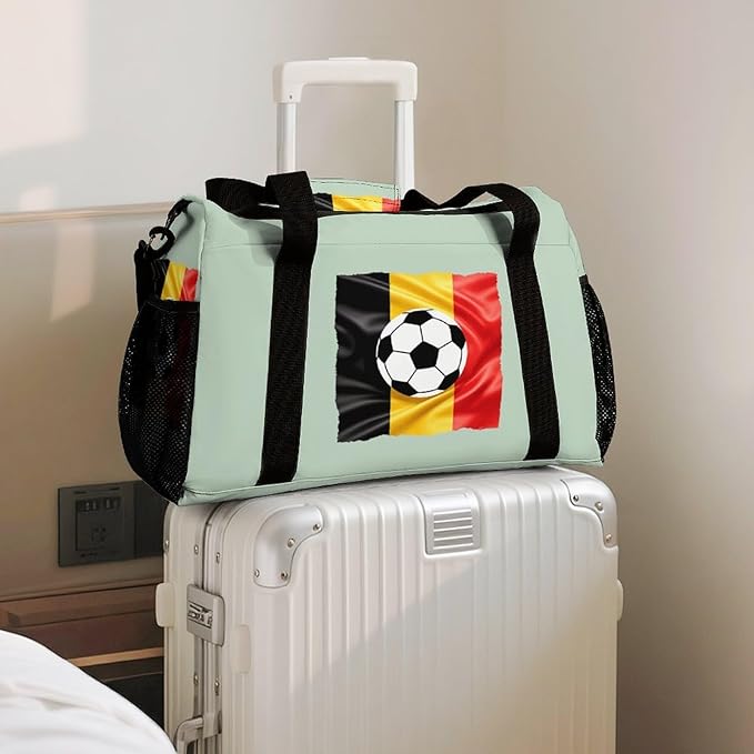 Belgian Soccer Belgium Duffle Bag Gym Bag for Workout Travel Tote with Detachable Straps