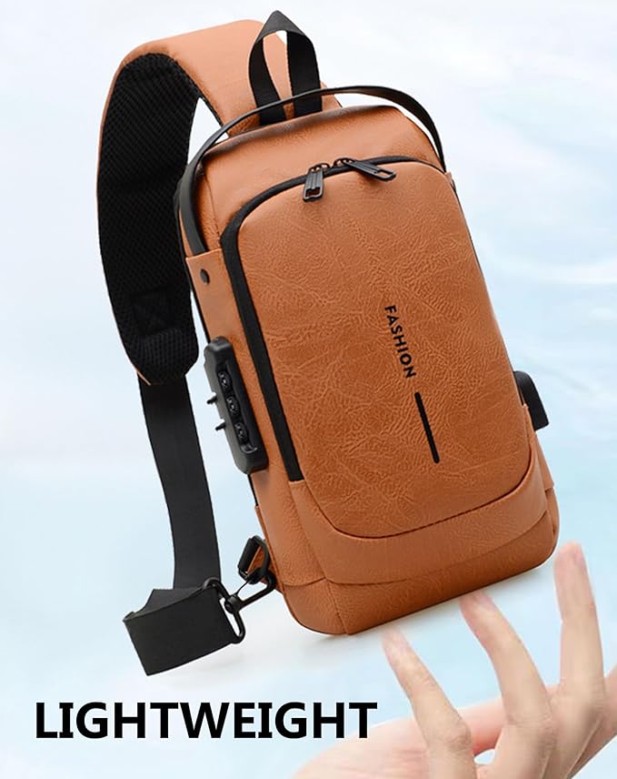 Sling Bag for Men Anti-Theft USB Crossbody Backpack Waterproof Chest Daypack | Anti-Theft, USB, Waterproof