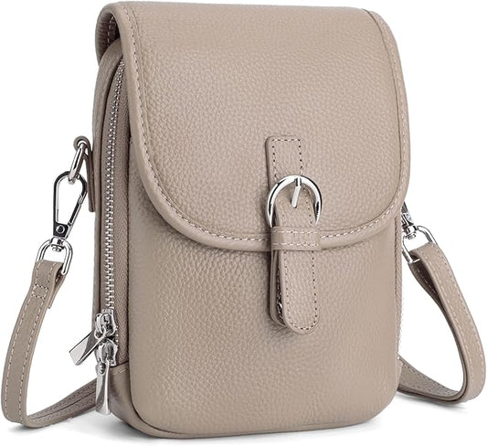 befen Genuine Leather Small Crossbody Bags for Women Cross Body Bag Purses Cell Phone Purse for Travel with RFID Card Slots